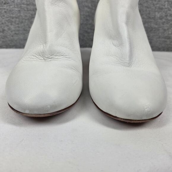 RAG & BONE DREA WHITE LEATHER BOOT – WICKER HEEL – WOMEN’S US 9 – MADE IN ITALY - Picture 4 of 13